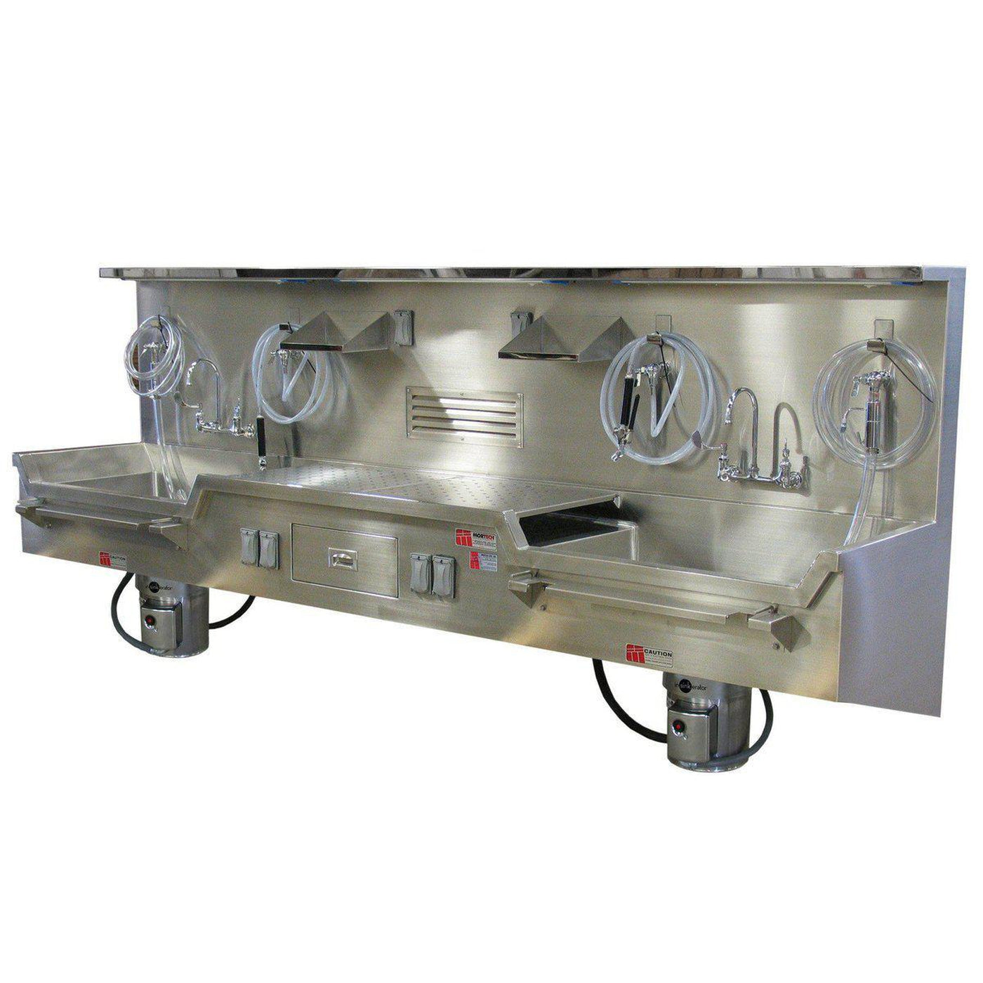 Center Dissecting, Two Areas for Cart-Sink Station-Mortech Manufacturing Company Inc. Quality Stainless Steel Autopsy, Morgue, Funeral Home, Necropsy, Veterinary / Anatomy, Dissection Equipment and Accessories