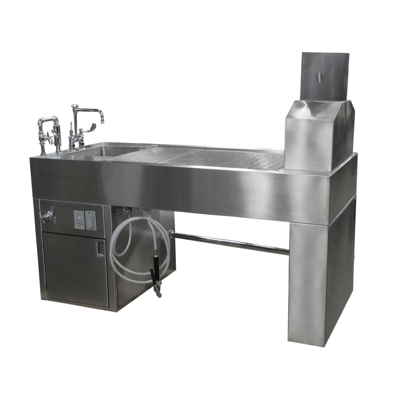 Downdraft Necropsy Workstation-Necropsy Dissection Tables-Mortech Manufacturing Company Inc. Quality Stainless Steel Autopsy, Morgue, Funeral Home, Necropsy, Veterinary / Anatomy, Dissection Equipment and Accessories