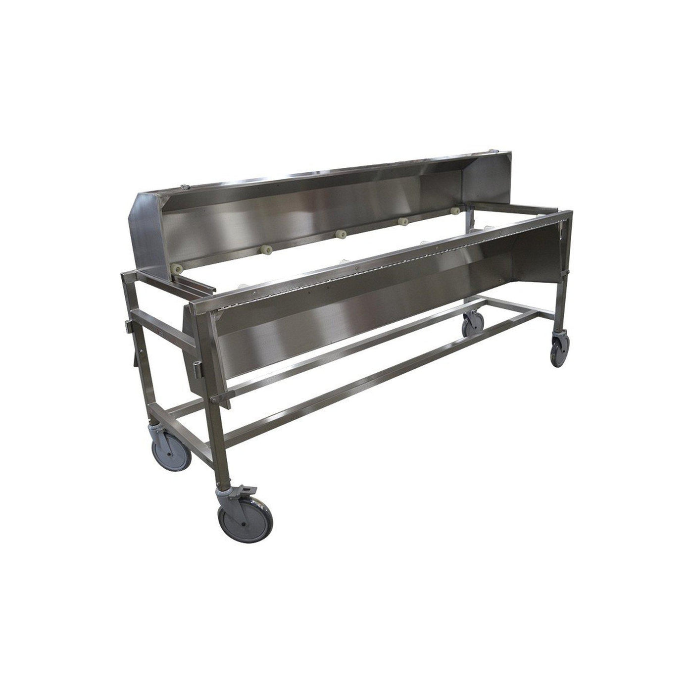 Hooded Dissection Table with Nylon Rollers-Anatomy Dissection Tables-Mortech Manufacturing Company Inc. Quality Stainless Steel Autopsy, Morgue, Funeral Home, Necropsy, Veterinary / Anatomy, Dissection Equipment and Accessories