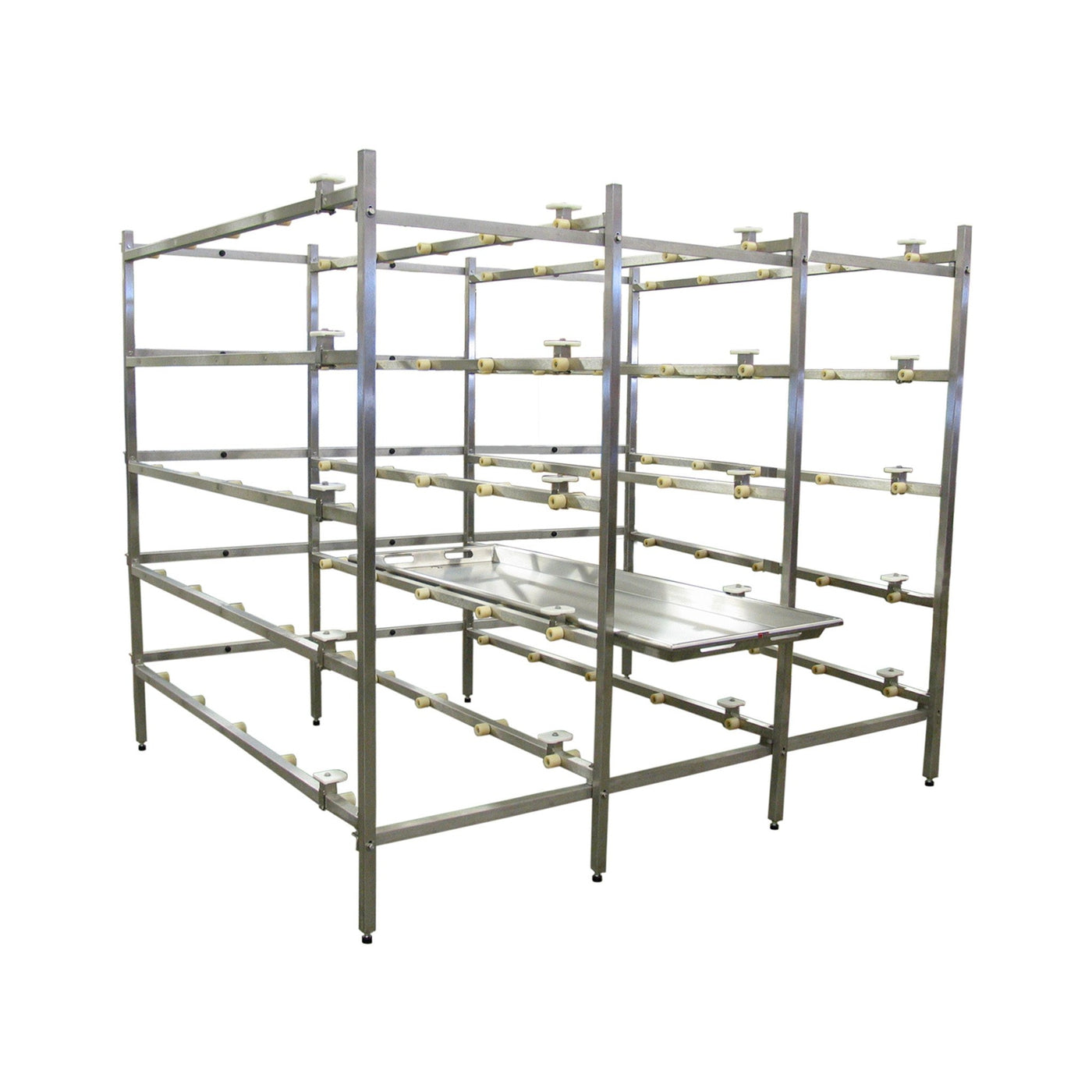 Mortuary Rack System with Rollers-Cadaver Handling & Storage Systems-Mortech Manufacturing Company Inc. Quality Stainless Steel Autopsy, Morgue, Funeral Home, Necropsy, Veterinary / Anatomy, Dissection Equipment and Accessories