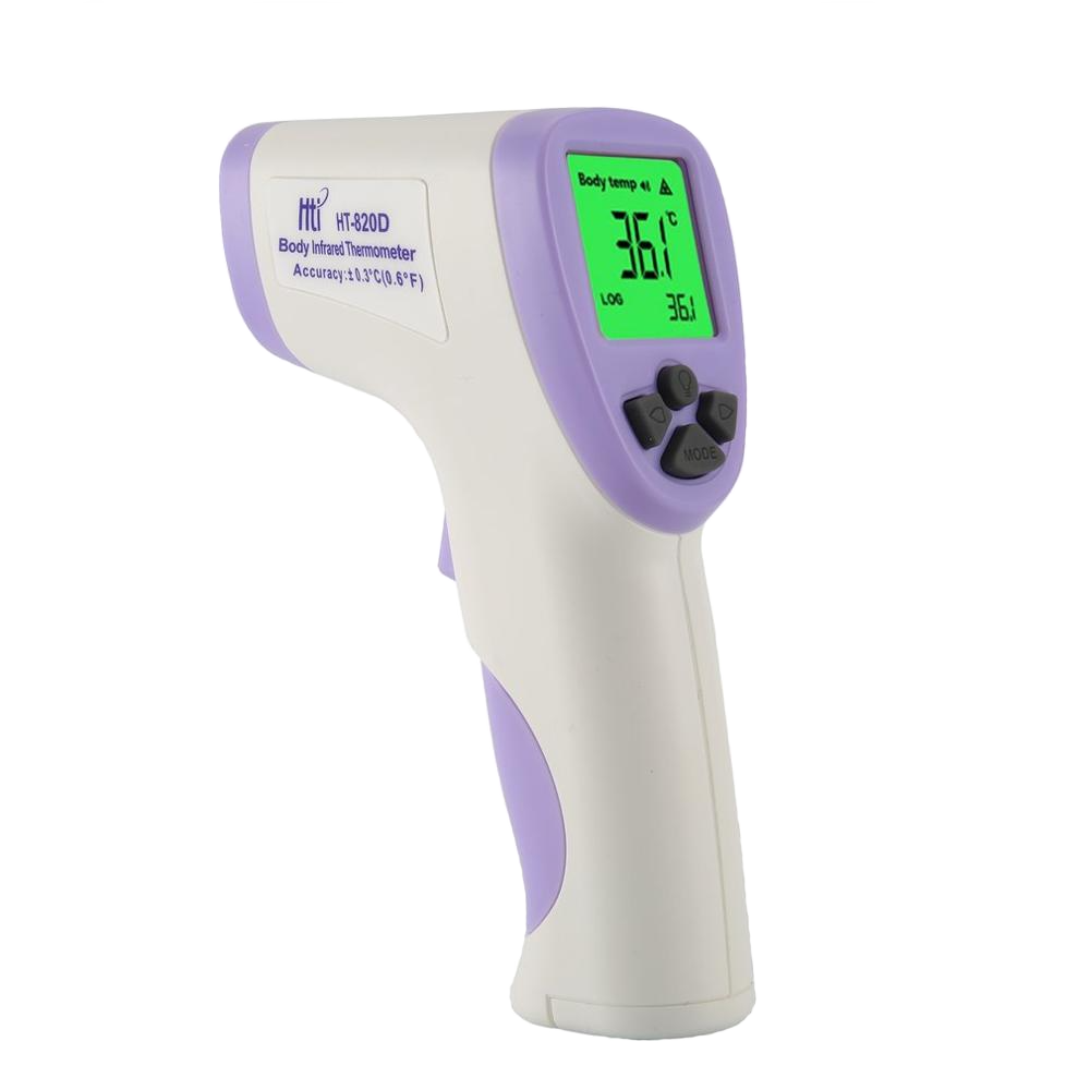 Non-Contact Body IR Thermometer with 3 Color Alarm Backlight Display