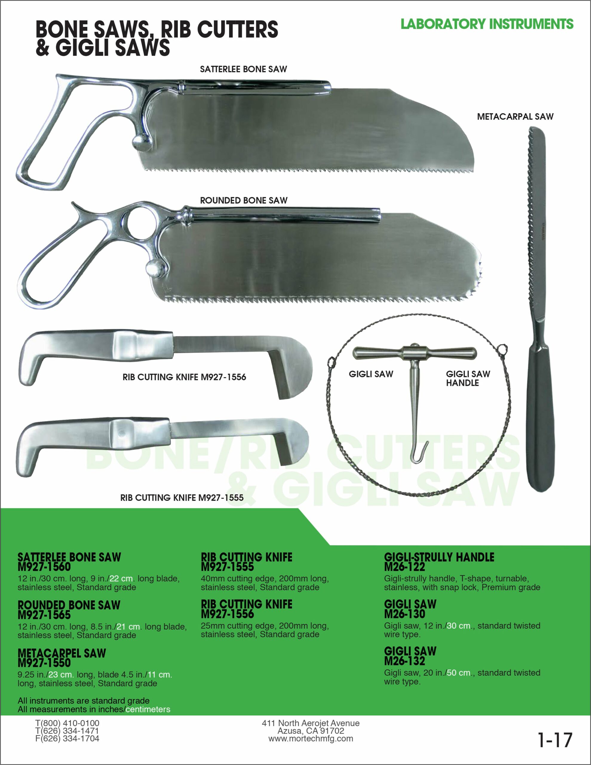 Satterlee Bone Saw-Dissecting Instruments-Mortech Manufacturing Company Inc. Quality Stainless Steel Autopsy, Morgue, Funeral Home, Necropsy, Veterinary / Anatomy, Dissection Equipment and Accessories