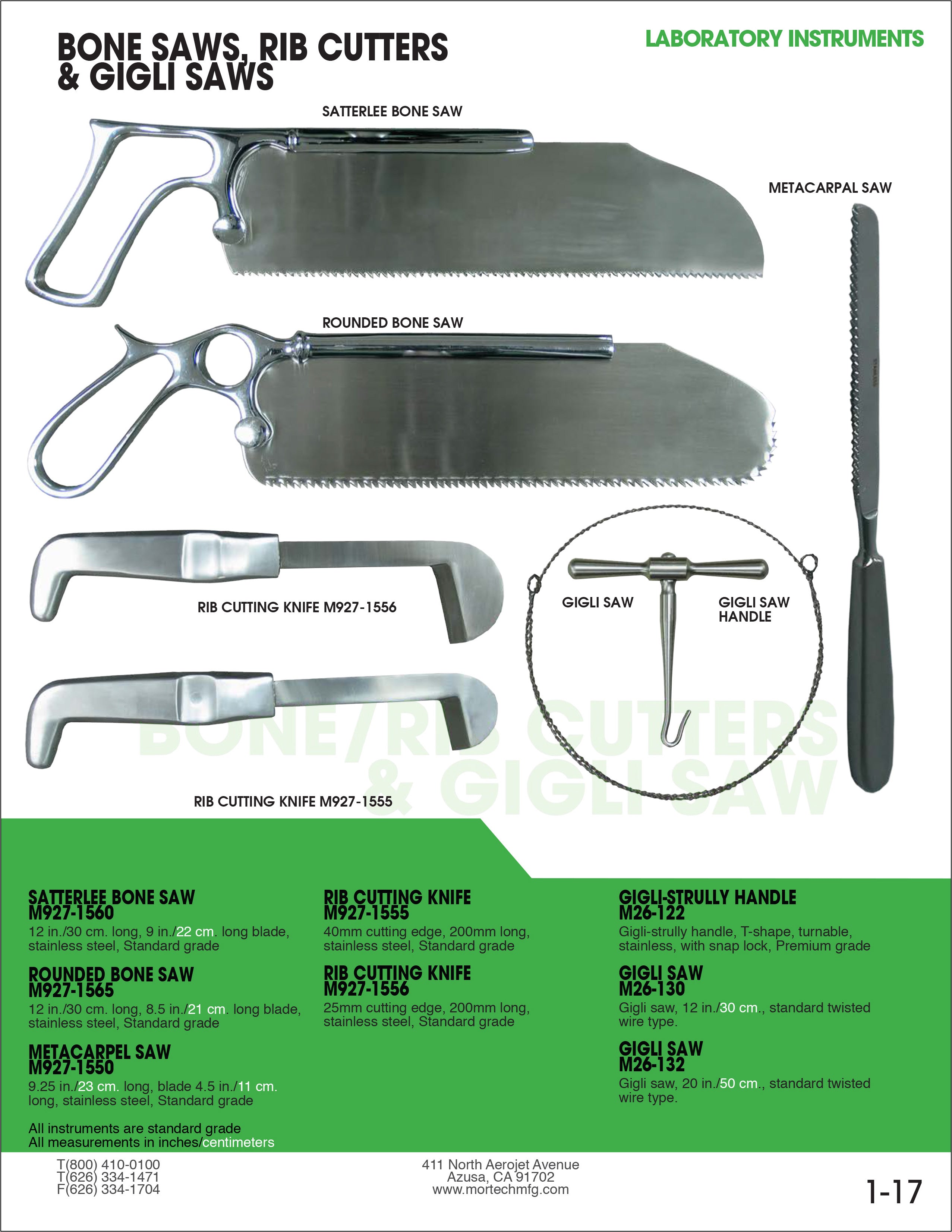 Satterlee Bone Saw-Dissecting Instruments-Mortech Manufacturing Company Inc. Quality Stainless Steel Autopsy, Morgue, Funeral Home, Necropsy, Veterinary / Anatomy, Dissection Equipment and Accessories
