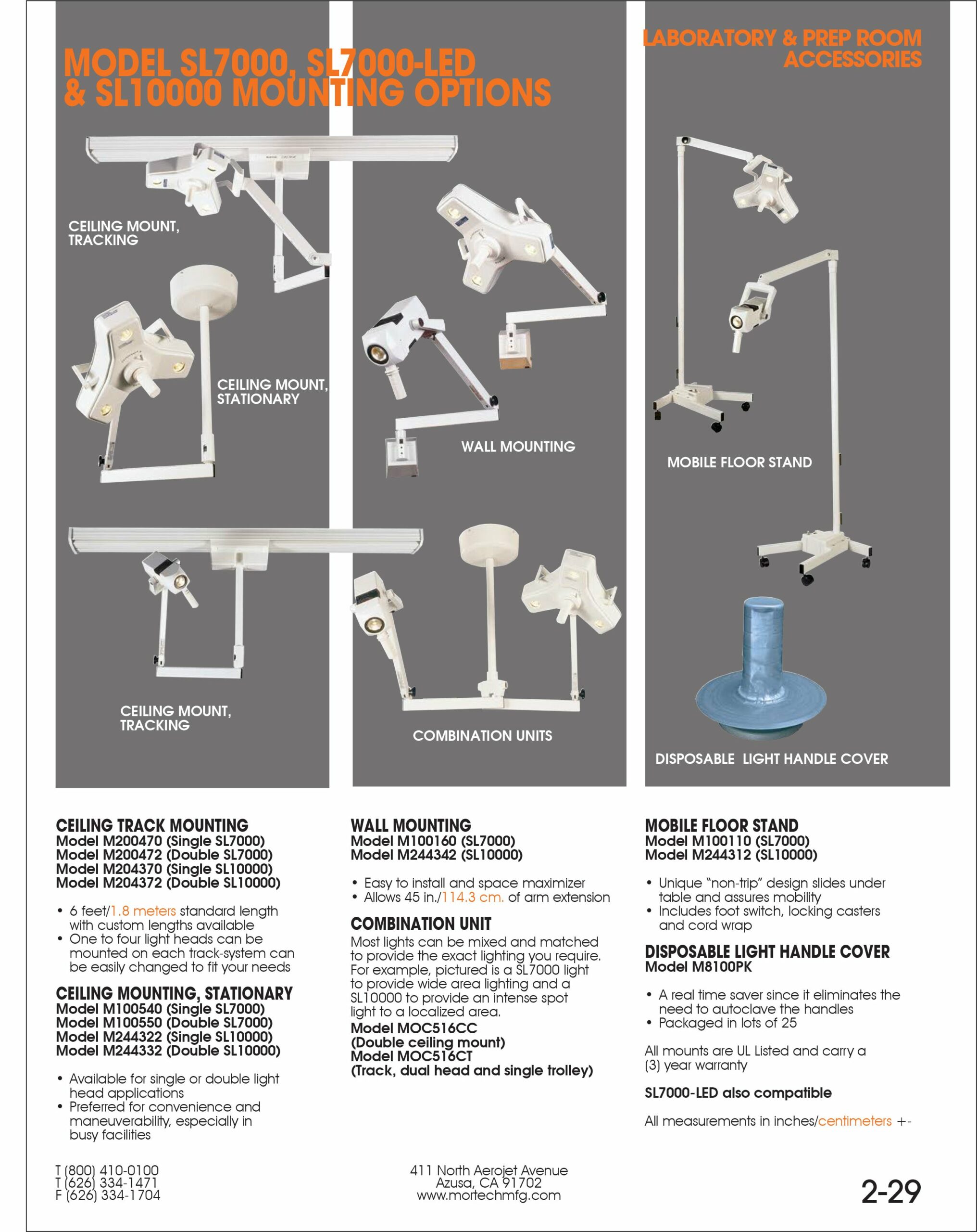 Surgical Light - SL7000-Laboratory Accessory-Mortech Manufacturing Company Inc. Quality Stainless Steel Autopsy, Morgue, Funeral Home, Necropsy, Veterinary / Anatomy, Dissection Equipment and Accessories