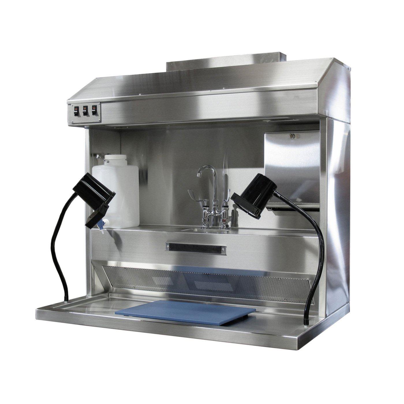 Countertop Pathology Workstation-Pathology Grossing Stations-Mortech Manufacturing Company Inc. Quality Stainless Steel Autopsy, Morgue, Funeral Home, Necropsy, Veterinary / Anatomy, Dissection Equipment and Accessories