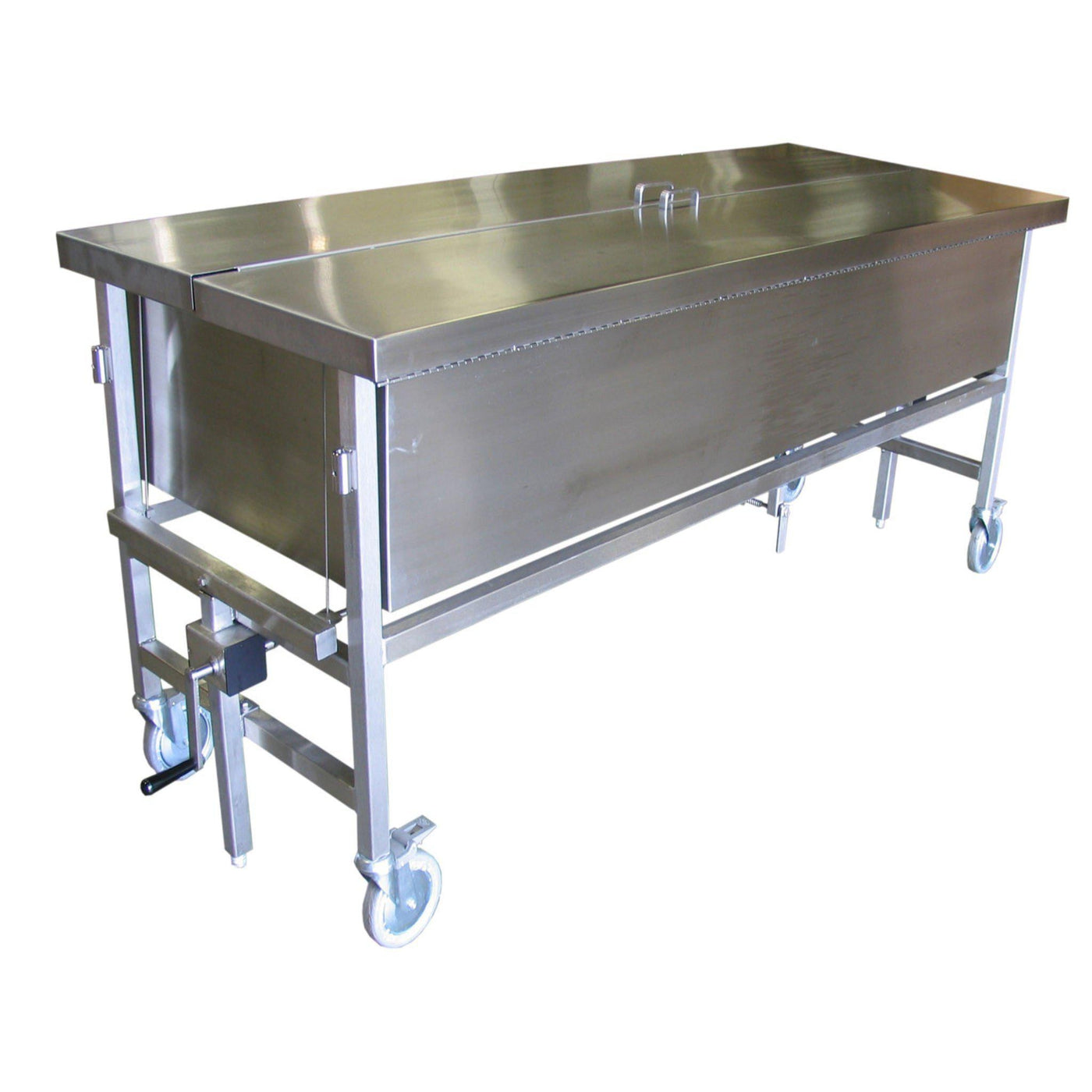 Crank Elevated Immersion Dissection Table-Anatomy Dissection Tables-Mortech Manufacturing Company Inc. Quality Stainless Steel Autopsy, Morgue, Funeral Home, Necropsy, Veterinary / Anatomy, Dissection Equipment and Accessories