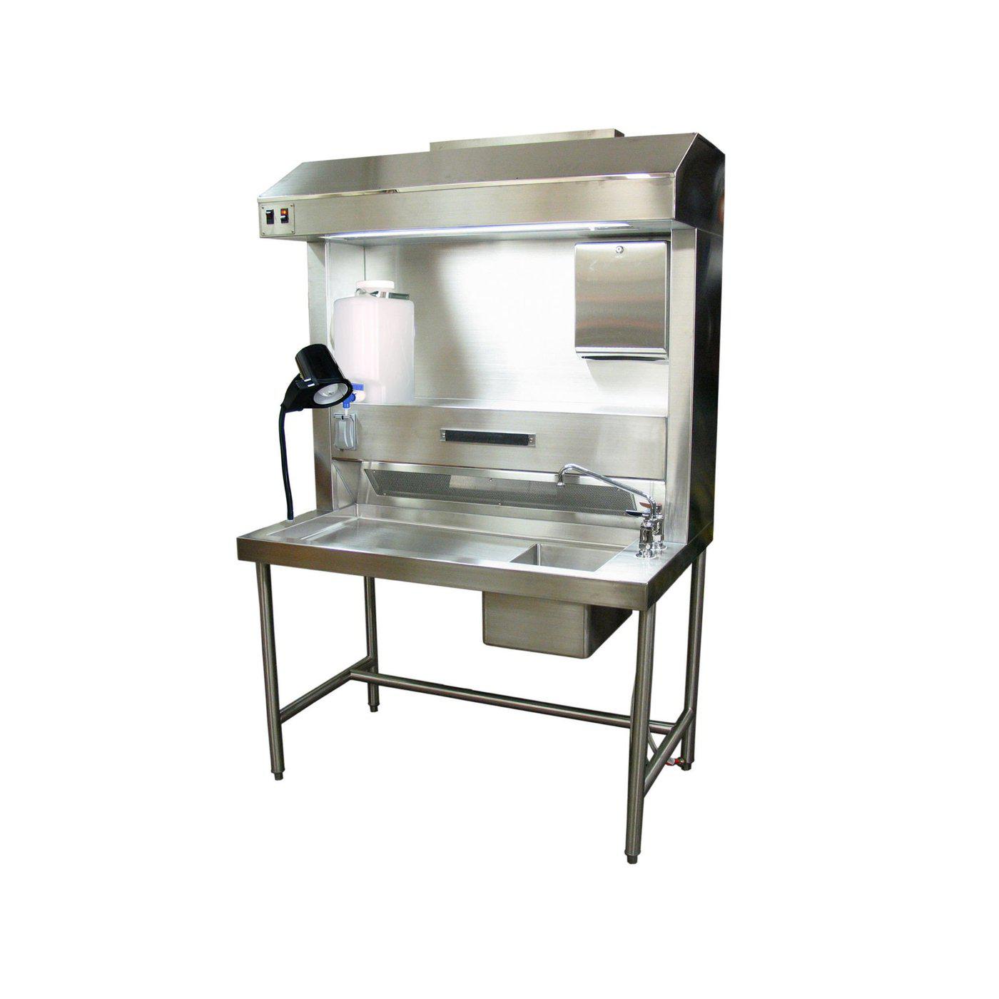 Pathology Workstation-Pathology Grossing Stations-Mortech Manufacturing Company Inc. Quality Stainless Steel Autopsy, Morgue, Funeral Home, Necropsy, Veterinary / Anatomy, Dissection Equipment and Accessories