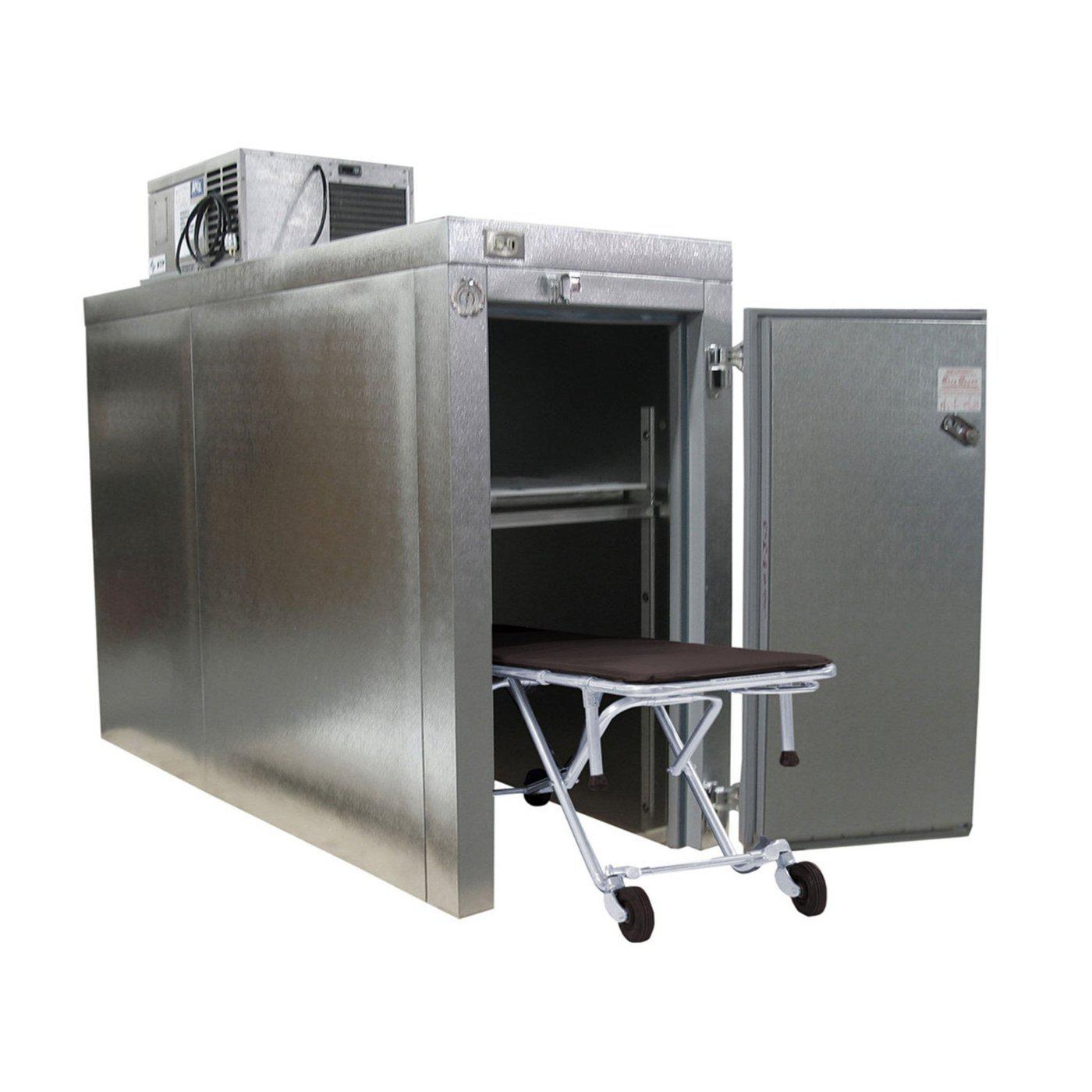 Roll-in Two Body Refrigerator-Refrigeration-Mortech Manufacturing Company Inc. Quality Stainless Steel Autopsy, Morgue, Funeral Home, Necropsy, Veterinary / Anatomy, Dissection Equipment and Accessories