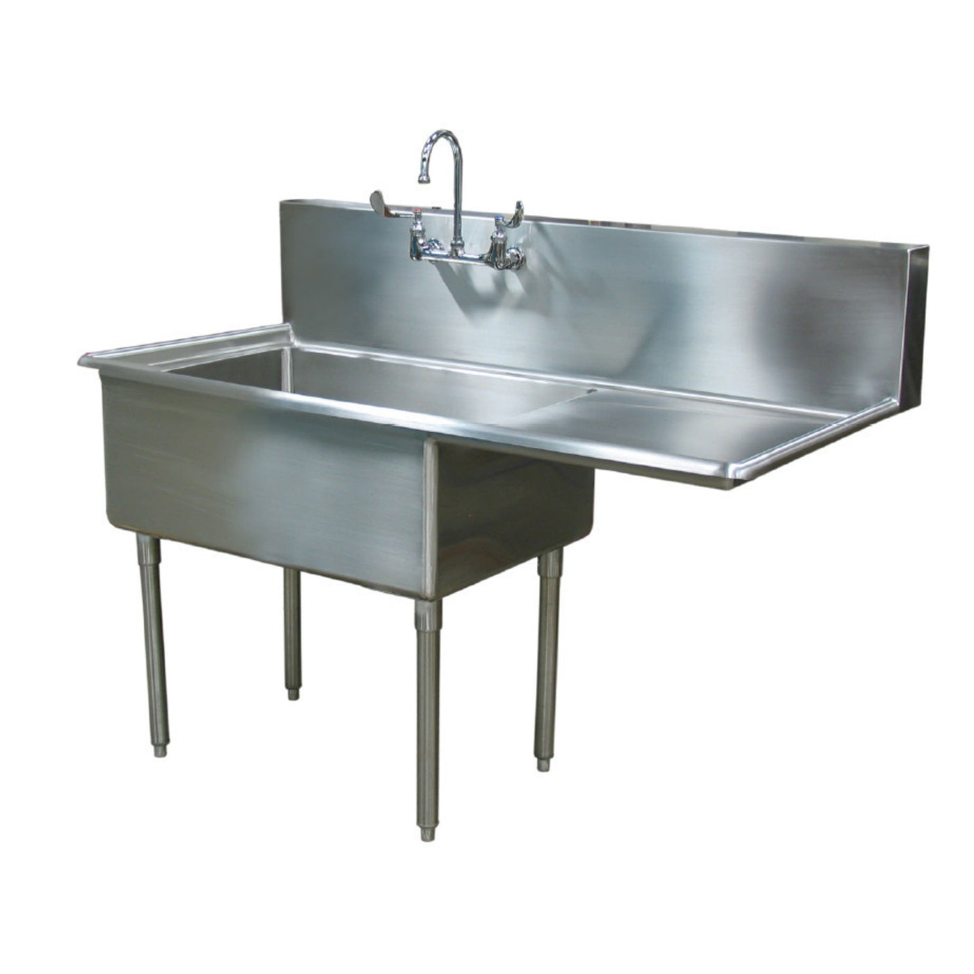 Scullery Sink (Single Drain Board)-Sink Station-Mortech Manufacturing Company Inc. Quality Stainless Steel Autopsy, Morgue, Funeral Home, Necropsy, Veterinary / Anatomy, Dissection Equipment and Accessories