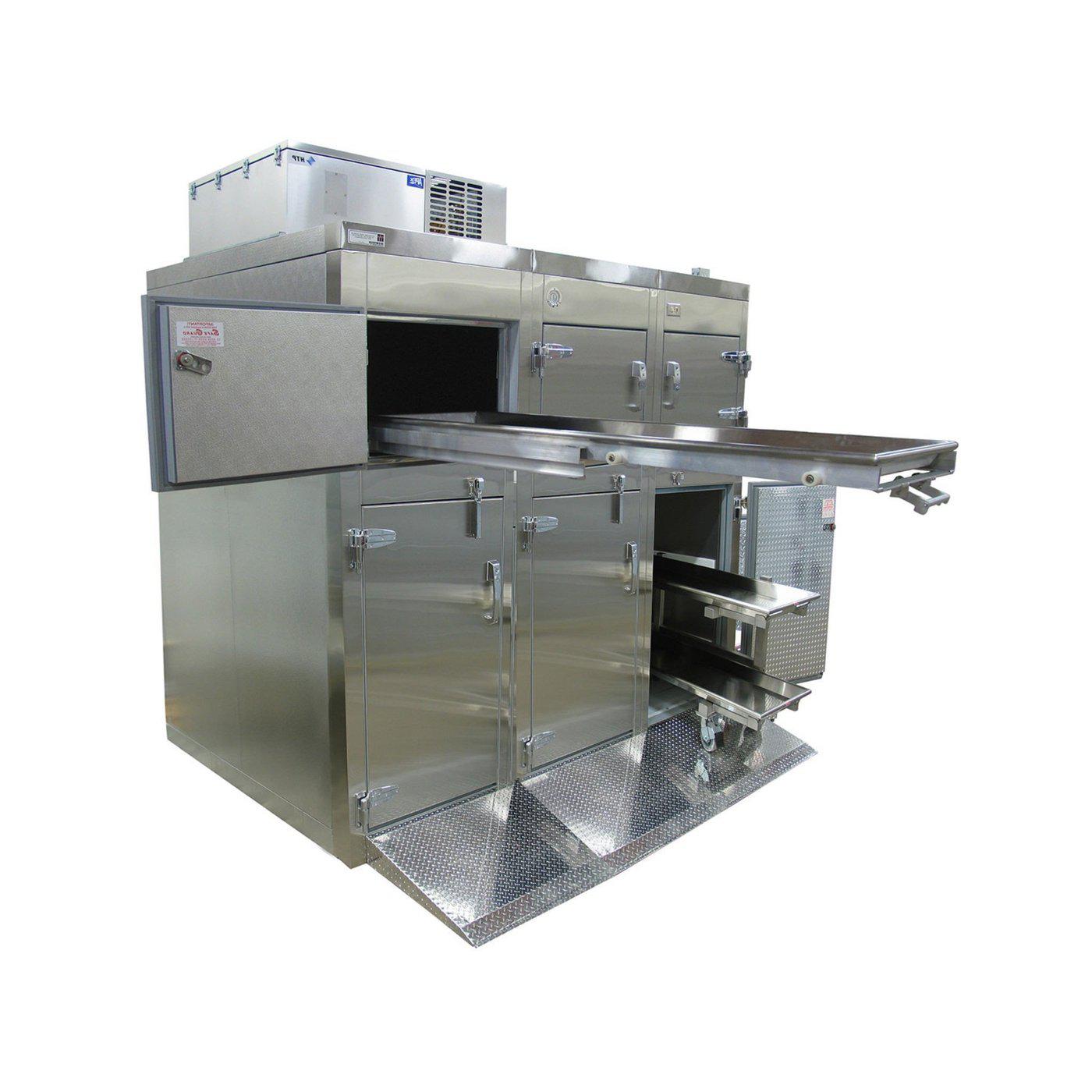 Six or Nine Body Tiered Refrigerator-Refrigeration-Mortech Manufacturing Company Inc. Quality Stainless Steel Autopsy, Morgue, Funeral Home, Necropsy, Veterinary / Anatomy, Dissection Equipment and Accessories