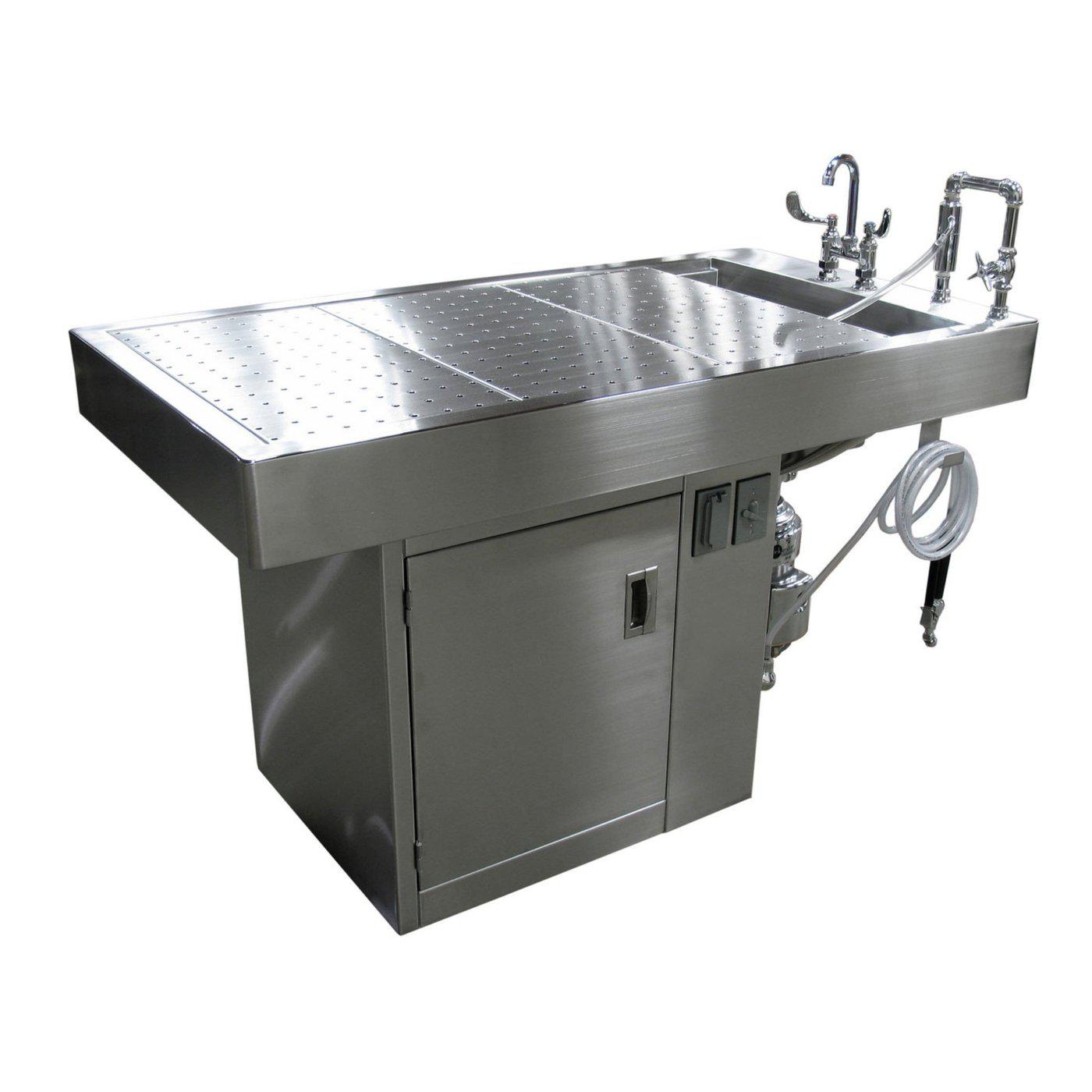 Small Animal Necropsy Table-Necropsy Dissection Tables-Mortech Manufacturing Company Inc. Quality Stainless Steel Autopsy, Morgue, Funeral Home, Necropsy, Veterinary / Anatomy, Dissection Equipment and Accessories