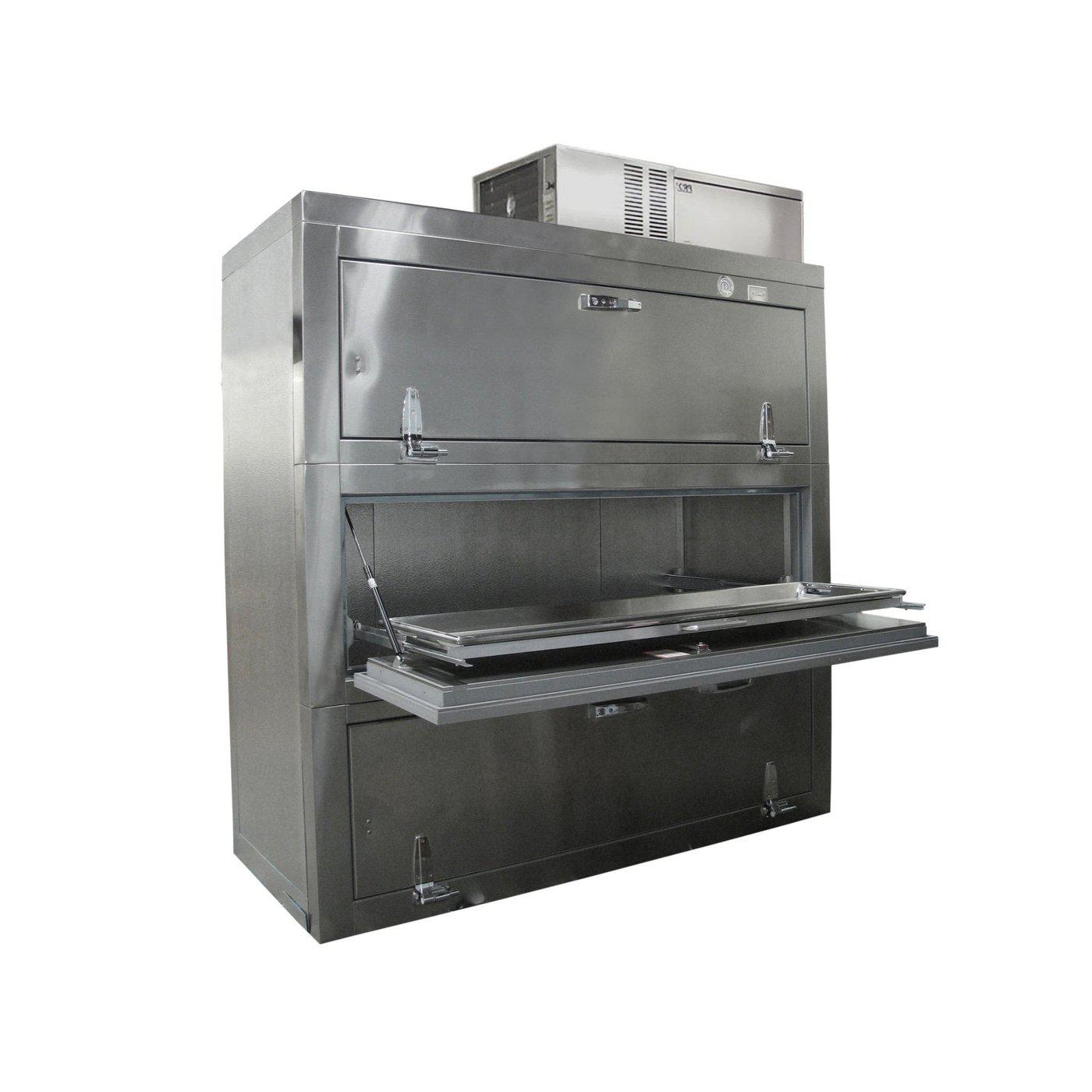 Three Body Side Acting Refrigerator-Refrigeration-Mortech Manufacturing Company Inc. Quality Stainless Steel Autopsy, Morgue, Funeral Home, Necropsy, Veterinary / Anatomy, Dissection Equipment and Accessories