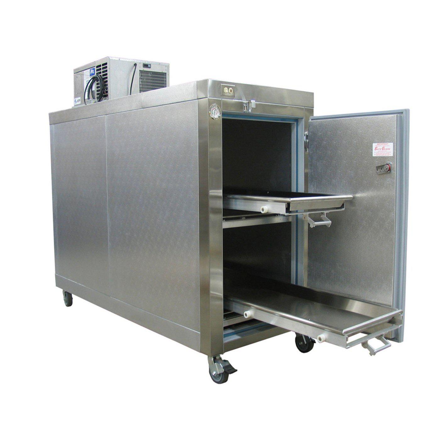 Two Body Mobile Refrigerator-Refrigeration-Mortech Manufacturing Company Inc. Quality Stainless Steel Autopsy, Morgue, Funeral Home, Necropsy, Veterinary / Anatomy, Dissection Equipment and Accessories