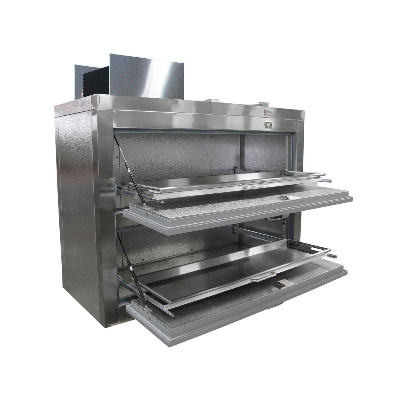 Two Body Side Acting Refrigerator-Refrigeration-Mortech Manufacturing Company Inc. Quality Stainless Steel Autopsy, Morgue, Funeral Home, Necropsy, Veterinary / Anatomy, Dissection Equipment and Accessories