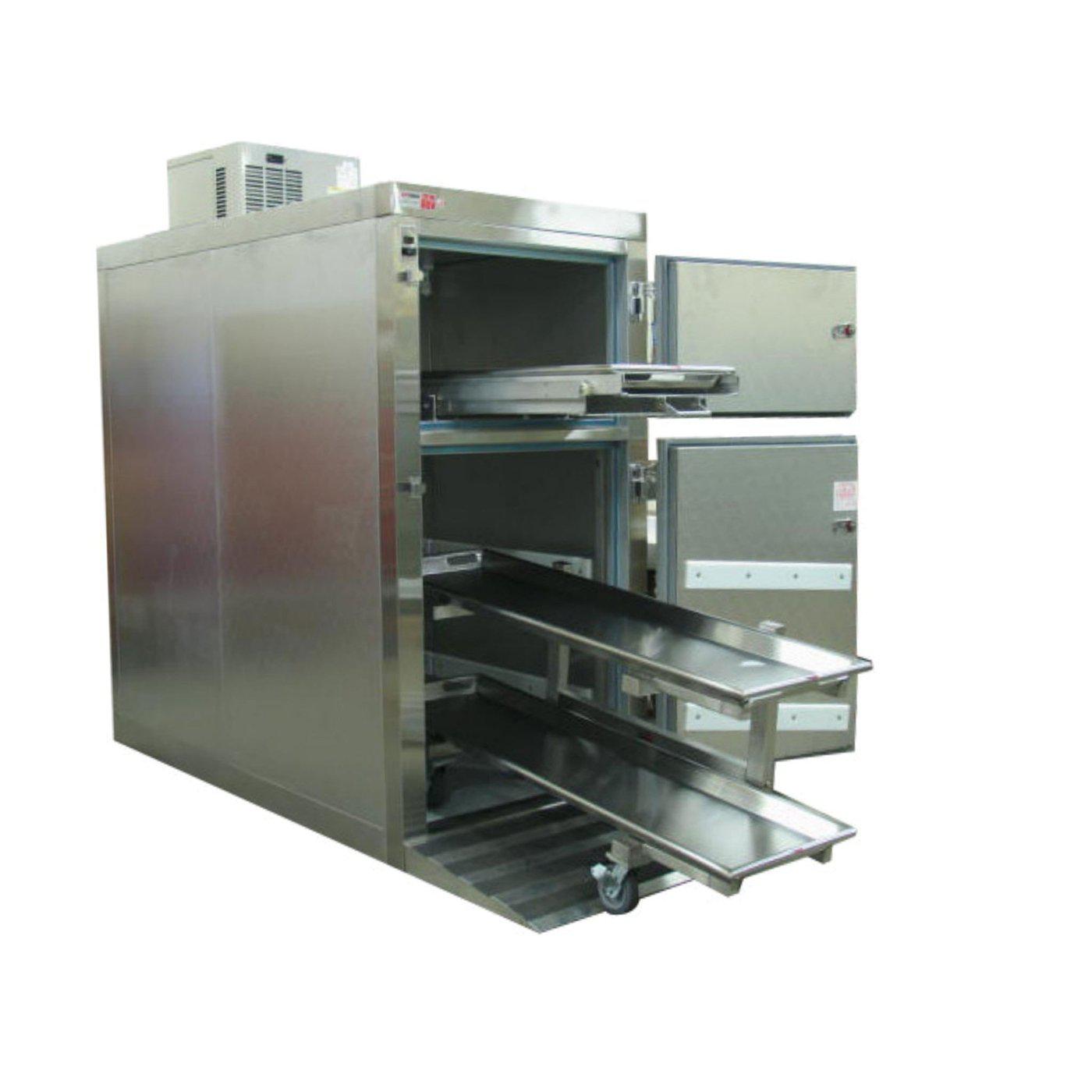 Two or Three Body Tiered Refrigerator-Refrigeration-Mortech Manufacturing Company Inc. Quality Stainless Steel Autopsy, Morgue, Funeral Home, Necropsy, Veterinary / Anatomy, Dissection Equipment and Accessories