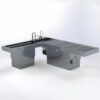Pedestal Autopsy Table, L-Shaped, Right Or Left Facing, With Optional Elevation - Image 2